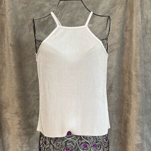 NWT White pleated racer back top by shift size Xs